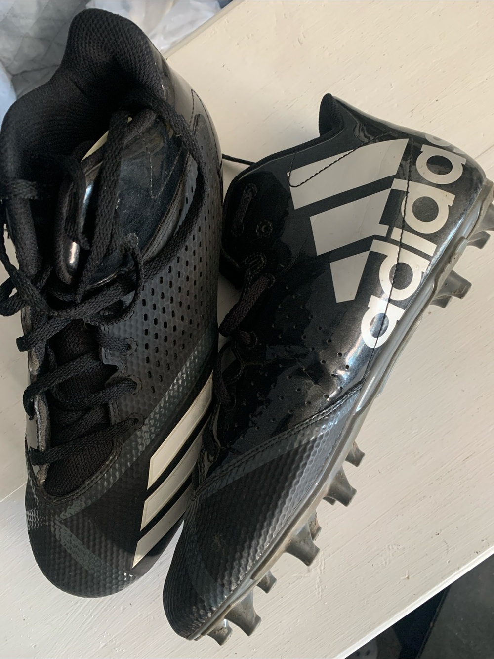 #177 Adidas Black & White Soccer Cleats